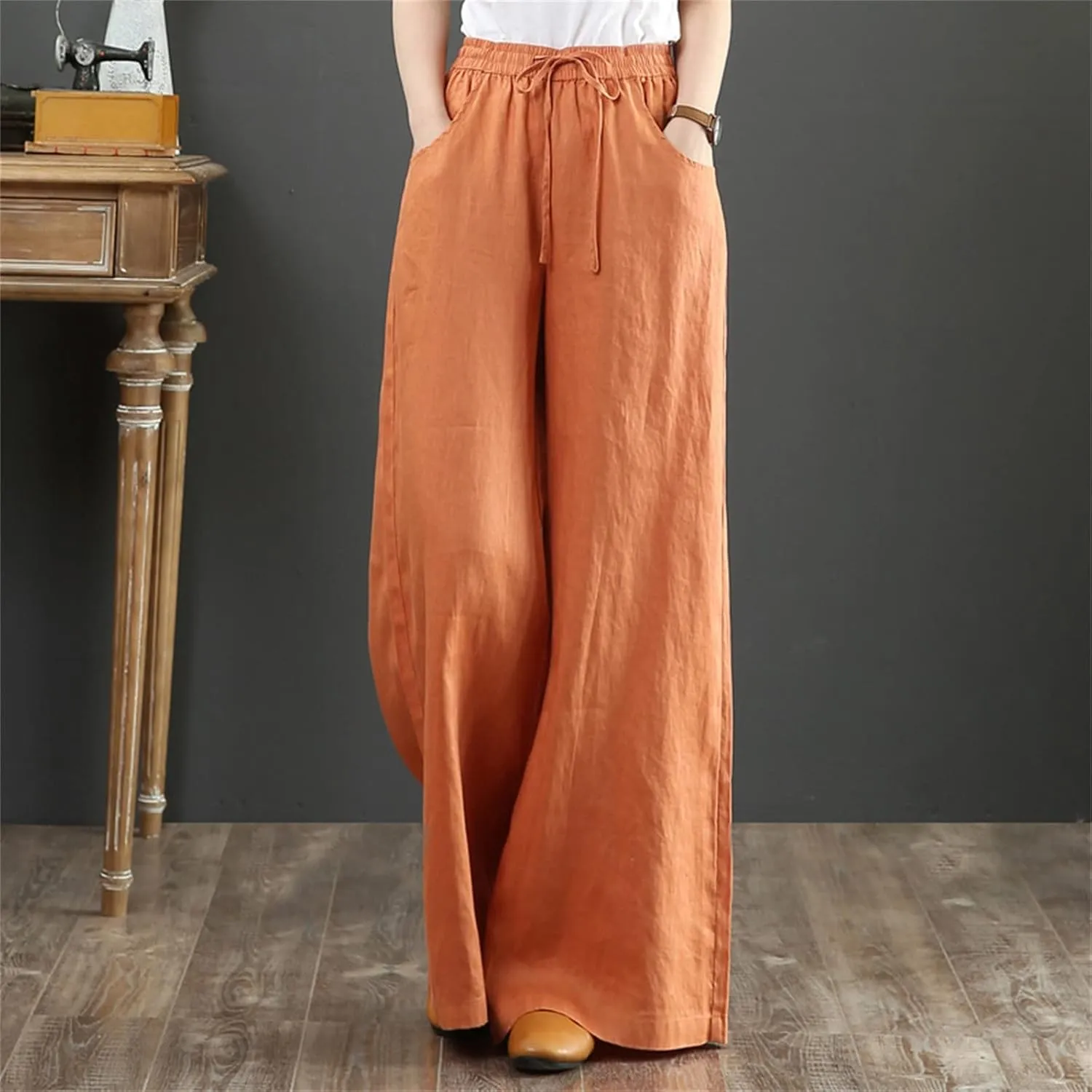 Summer Pants for Women Women's Pants High Waist Solid Pocket Ankle Trousers Pants Women Trendy Dressy