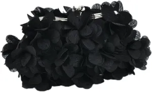 Sweet Fresh Petal Bag Women's Handbag Three-Dimensional Flower Crossbody Shoulder Bag Dress Garment Bag Hanfu Clutch Bag Wallet(Black)