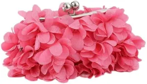 Sweet Fresh Petal Bag Women's Handbag Three-Dimensional Flower Crossbody Shoulder Bag Dress Garment Bag Hanfu Clutch Bag Wallet(Hot Pink)
