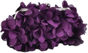 Sweet Fresh Petal Bag Women's Handbag Three-Dimensional Flower Crossbody Shoulder Bag Dress Garment Bag Hanfu Clutch Bag Wallet(Purple)