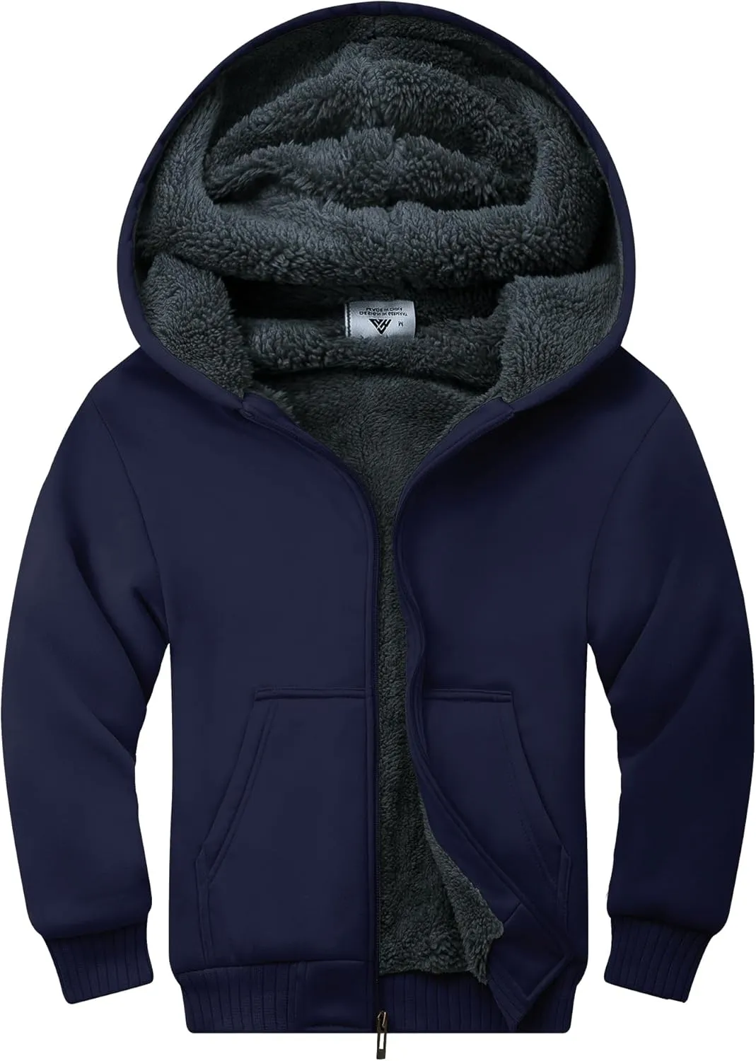 SWISSWELL Kids Fleece Hoodie Full Zip Hooded Sweatshirt Long Sleeve Cozy Jacket for Boys and Girls 6-15 Years Old