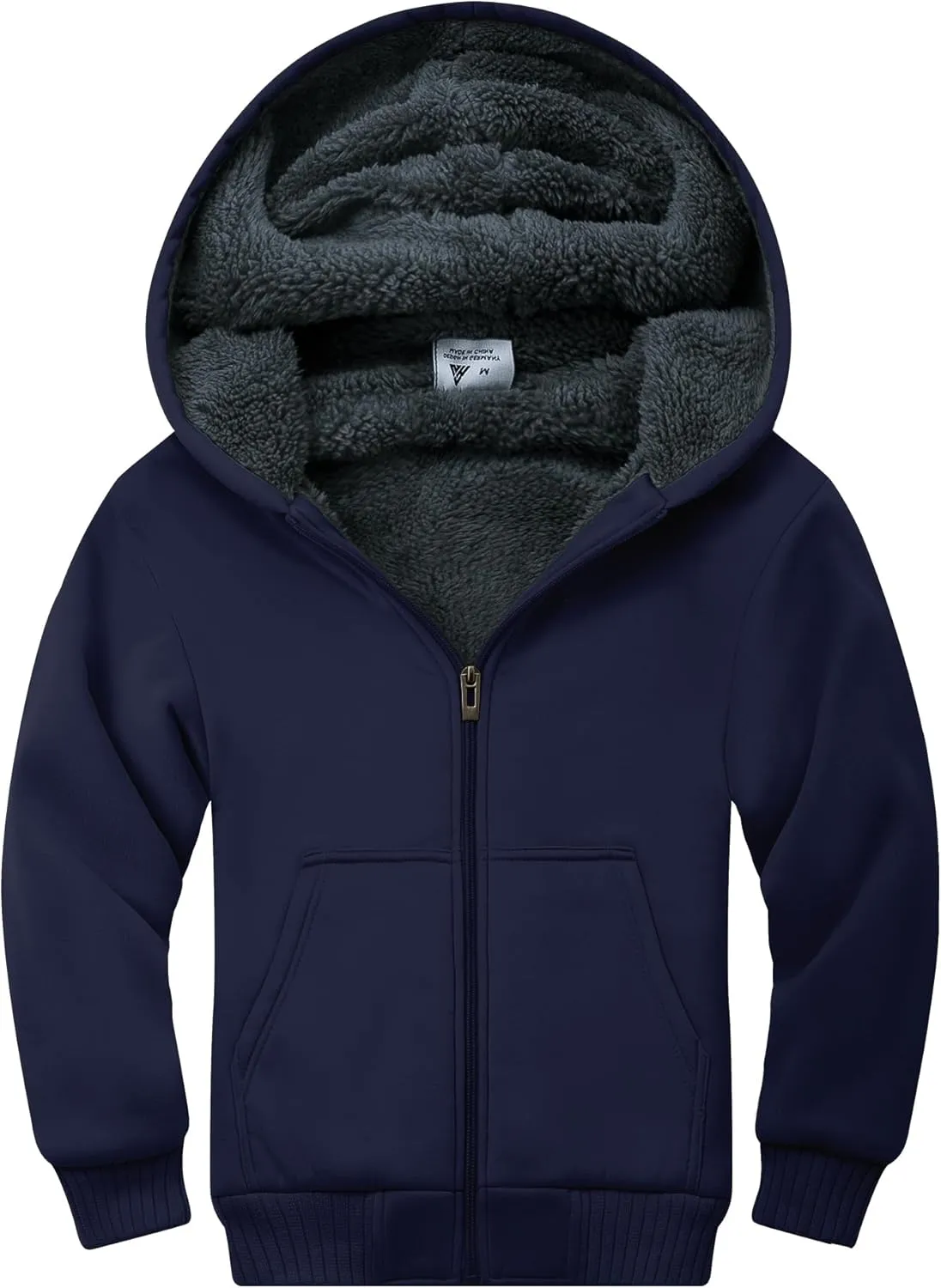 SWISSWELL Kids Fleece Hoodie Full Zip Hooded Sweatshirt Long Sleeve Cozy Jacket for Boys and Girls 6-15 Years Old