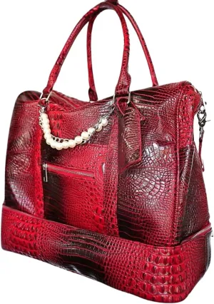 The Phoenix Elements Series Vegan Leather Red Bag Luggage Travel Makeup Hair Artist