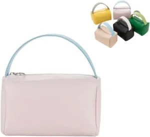 Travel Makeup Bag, Simplistic Waterproof Toiletry Bag Large Capacity Cosmetic Bag with Handles, Makeup Organizer Pouch (Pink)