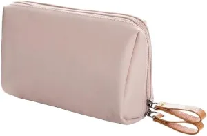 Travel Makeup Bag, Waterproof Toiletry Bag Large Capacity Cosmetic Bag Simplistic, Makeup Organizer Pouch (Gray Pink)