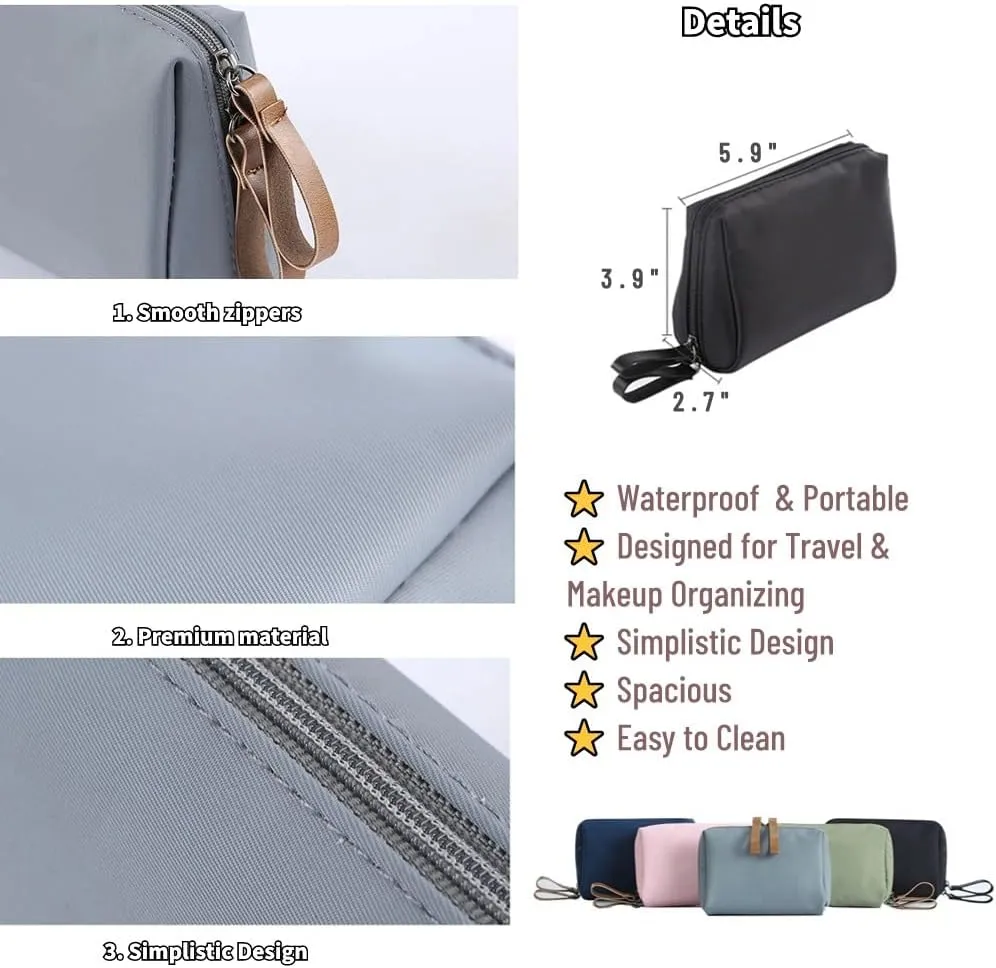 Travel Makeup Bag, Waterproof Toiletry Bag Large Capacity Cosmetic Bag Simplistic, Makeup Organizer Pouch (Navy)