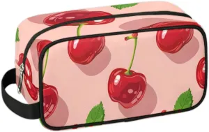 Travel Toiletry Bag for Women Men Fresh Cherry Hanging Cosmetic Bag Waterproof Makeup Bag for Shaving Makeup Toothbrush & Travel Essentials