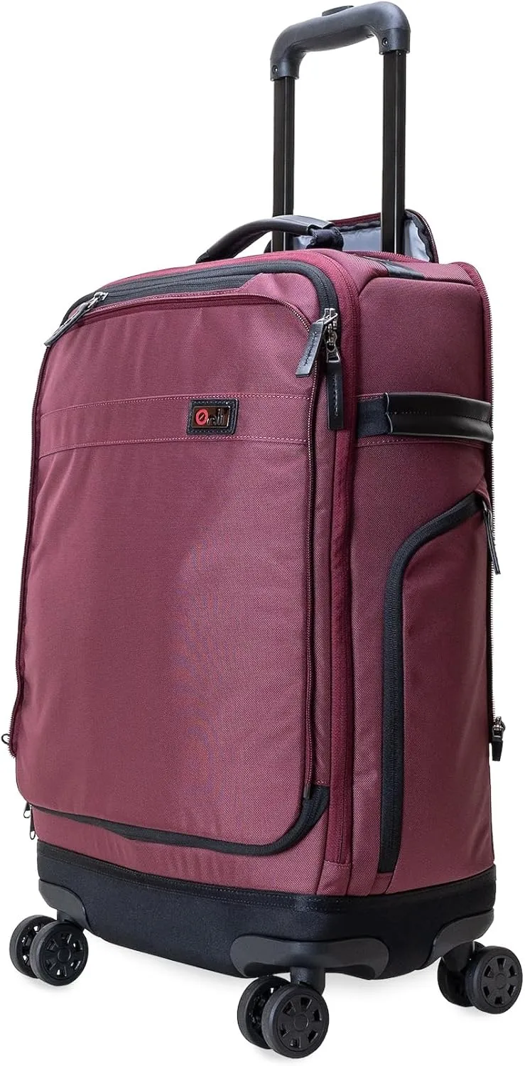 Trilogy Expandable Spinner (Zinfandel): Fits under-seat on most airplanes. Two convenient side pockets! Expandable, with solid base for strength and stability. 4-wheel design glides through airports!