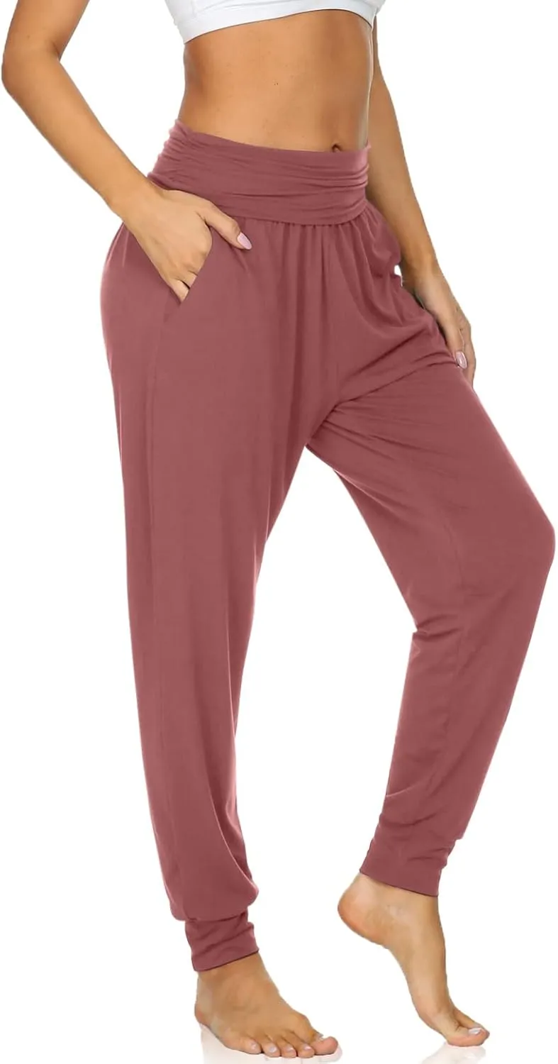 UEU Women's Cozy Yoga Joggers Pants Loose Workout Sweatpants Comfy Lounge Pants with Pockets