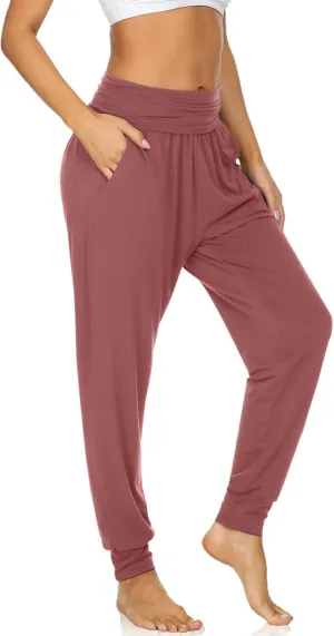 UEU Women's Cozy Yoga Joggers Pants Loose Workout Sweatpants Comfy Lounge Pants with Pockets