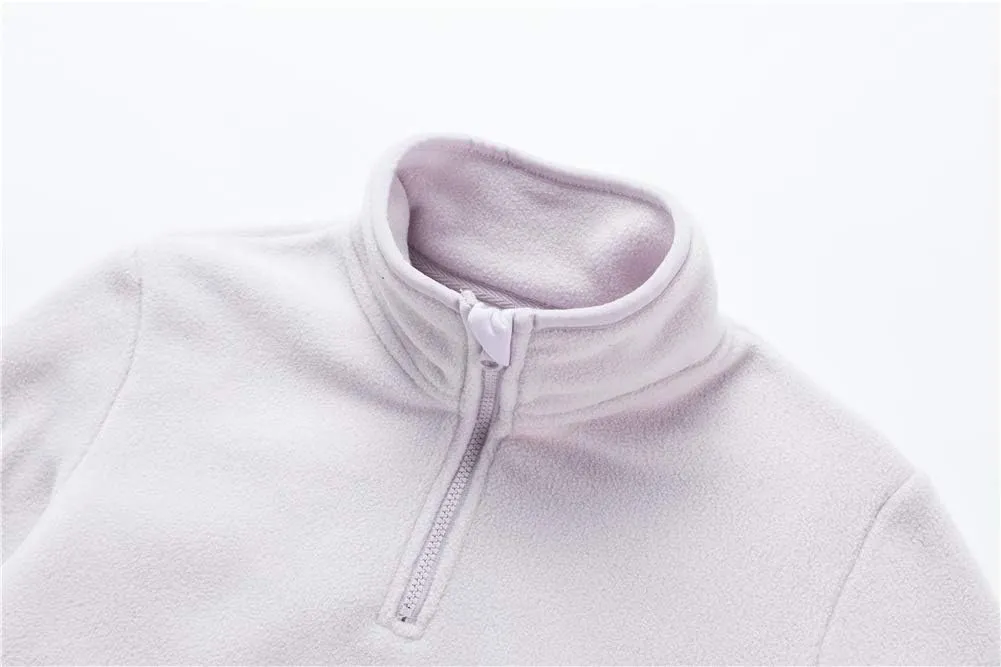 UNACOO Kids Boy's and Girl's Neck-Zip Warm and Cozy Polar Fleece Jacket with Hight Collar (Age 3-12 Years)