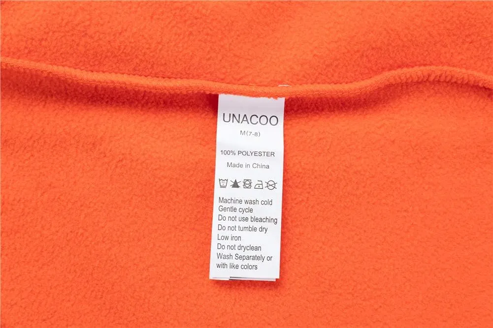 UNACOO Kids Boy's and Girl's Neck-Zip Warm and Cozy Polar Fleece Jacket with Hight Collar (Age 3-12 Years)
