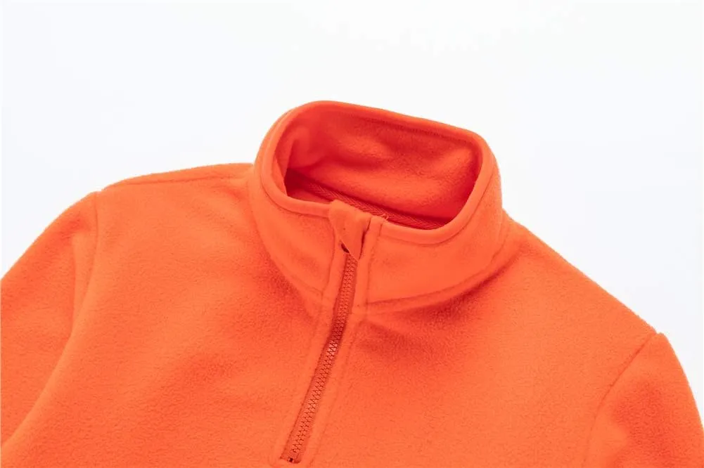 UNACOO Kids Boy's and Girl's Neck-Zip Warm and Cozy Polar Fleece Jacket with Hight Collar (Age 3-12 Years)
