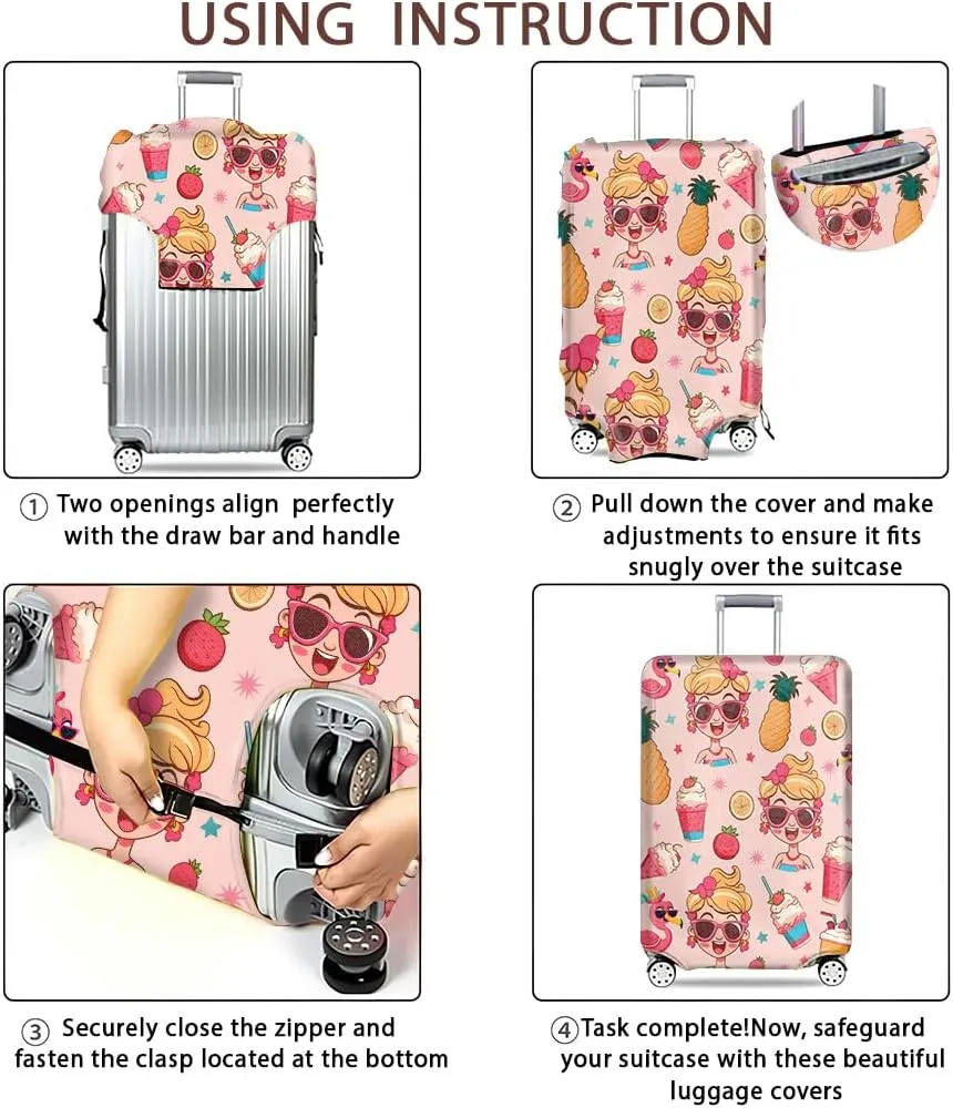 V-DECORPARKS Fresh Meat Luggage Cover Elastic Washable Suitcase Covers for Luggage - Personalized Luggage Cover Protector for Summer Beach Holiday Series 1