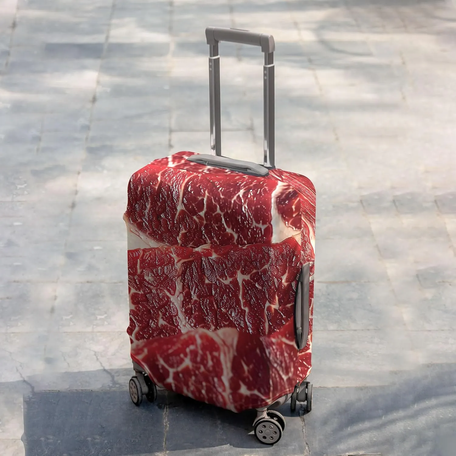 V-DECORPARKS Fresh Meat Luggage Cover Elastic Washable Suitcase Covers for Luggage - Personalized Luggage Cover Protector for Summer Beach Holiday Series 1