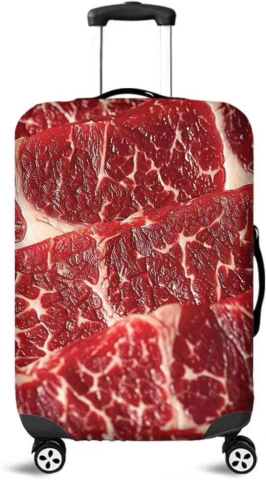 V-DECORPARKS Fresh Meat Luggage Cover Elastic Washable Suitcase Covers for Luggage - Personalized Luggage Cover Protector for Summer Beach Holiday Series 1