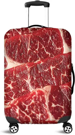 V-DECORPARKS Fresh Meat Luggage Cover Elastic Washable Suitcase Covers for Luggage - Personalized Luggage Cover Protector for Summer Beach Holiday Series 1