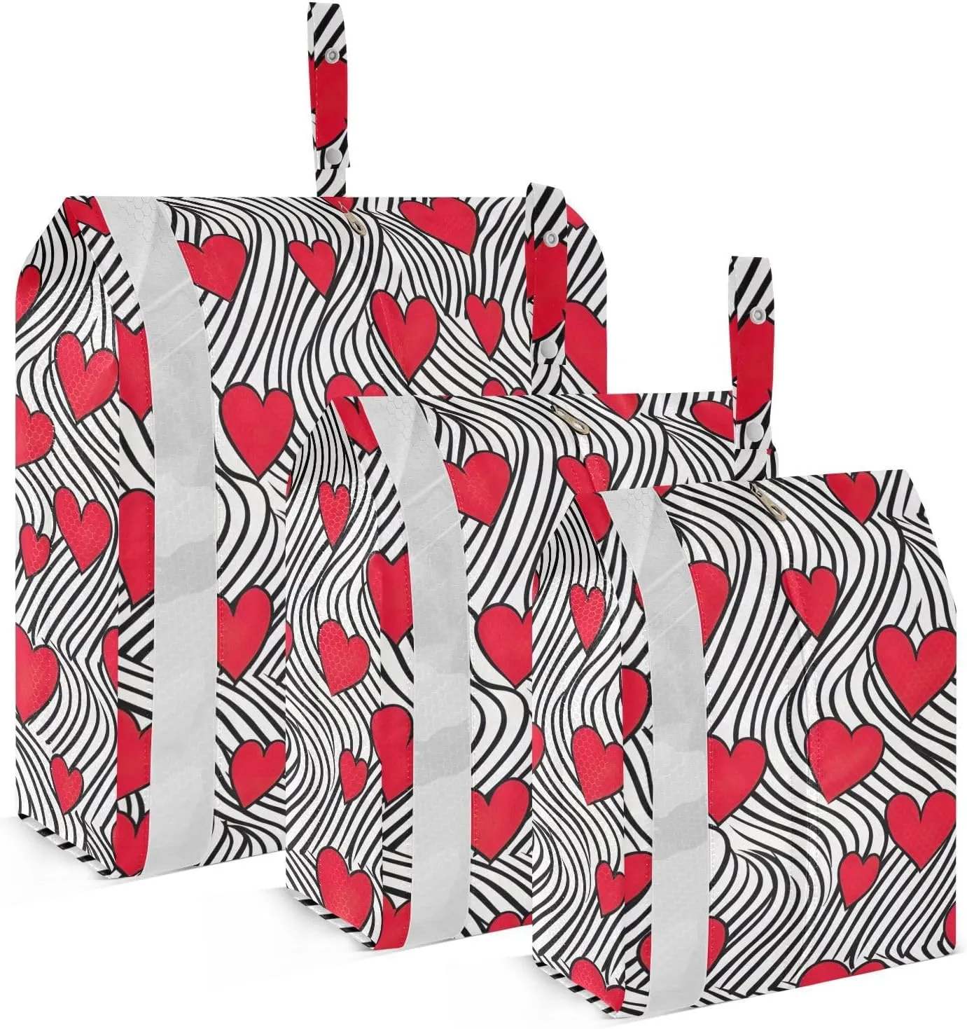 Valentine Day Heart Packing Cubes for Travel 3 Set Compression Bags Luggage Cubes for Easy Packing