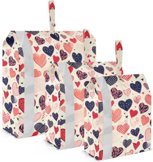 Valentines Day Hearts Packing Cubes for Travel 3 Set Packing Cubes Large Luggage Accessories for Easy Packing