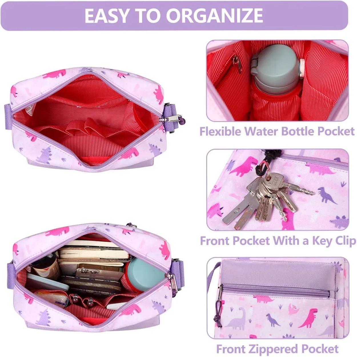 VASCHY Crossbody Bag Purse for Girls, Lightweight Small Messenger Shoulder Bag Gift for Preteen/Teen Little Kids