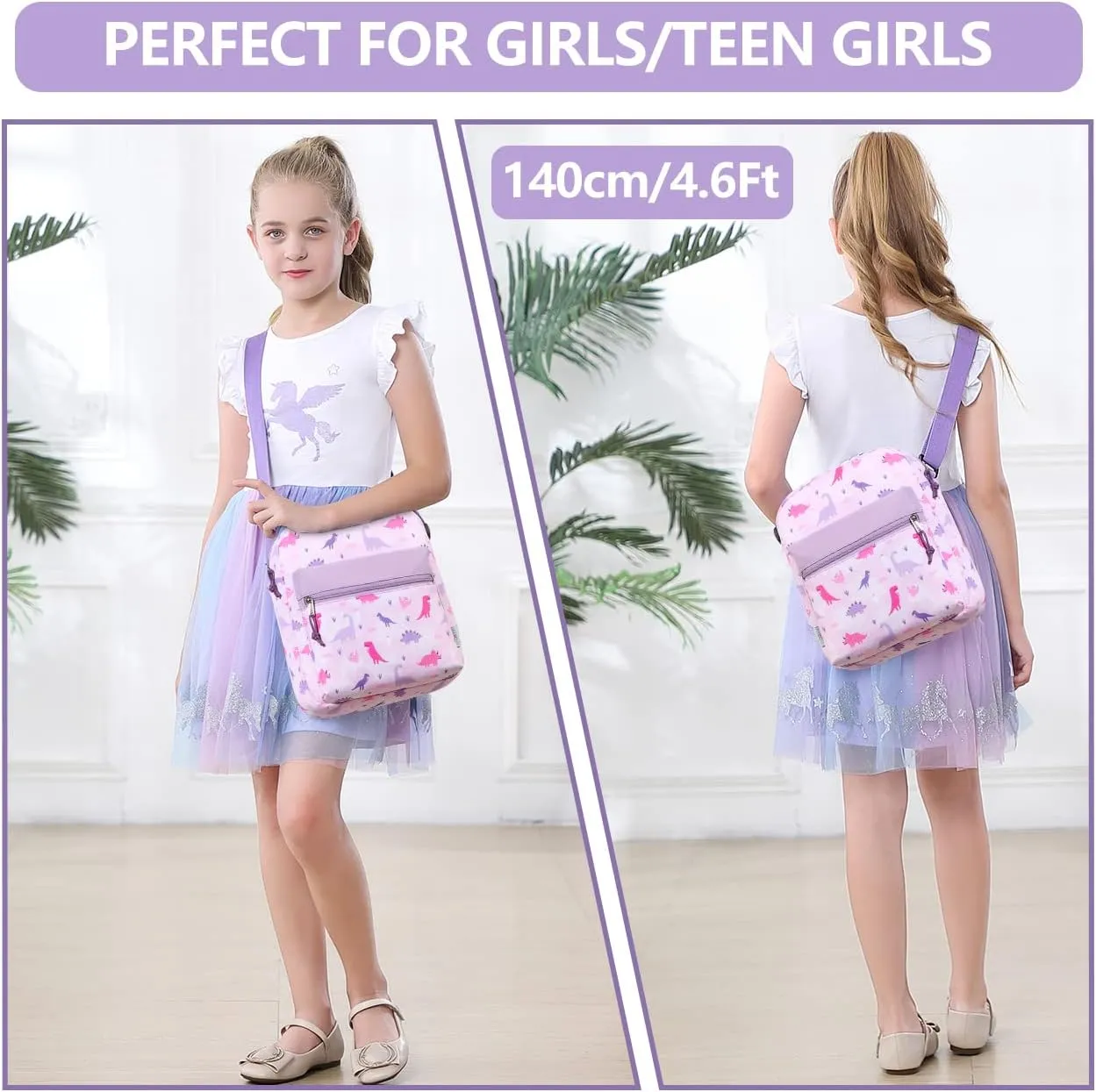 VASCHY Crossbody Bag Purse for Girls, Lightweight Small Messenger Shoulder Bag Gift for Preteen/Teen Little Kids