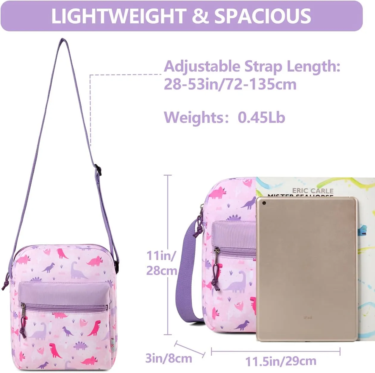 VASCHY Crossbody Bag Purse for Girls, Lightweight Small Messenger Shoulder Bag Gift for Preteen/Teen Little Kids