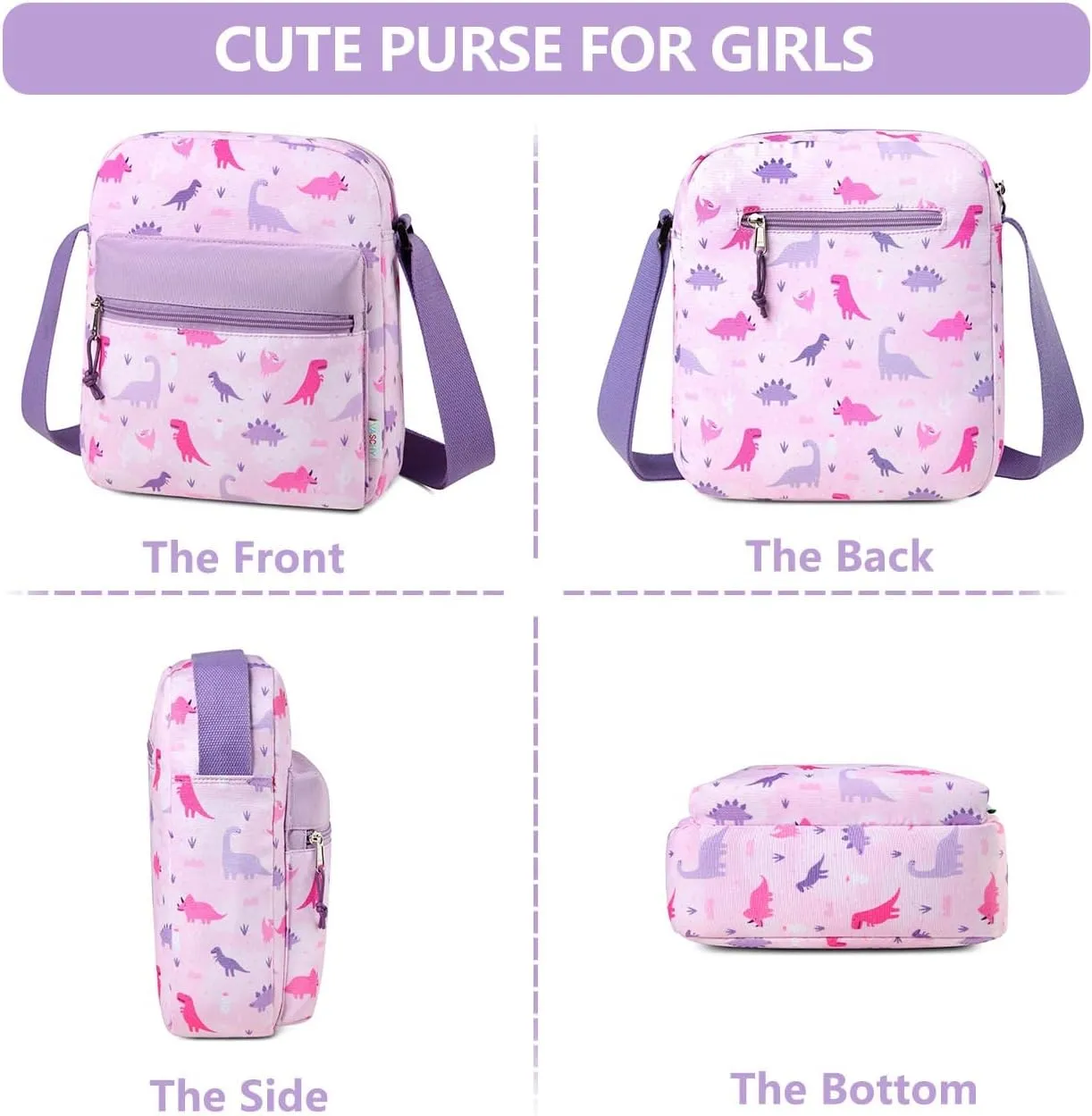 VASCHY Crossbody Bag Purse for Girls, Lightweight Small Messenger Shoulder Bag Gift for Preteen/Teen Little Kids