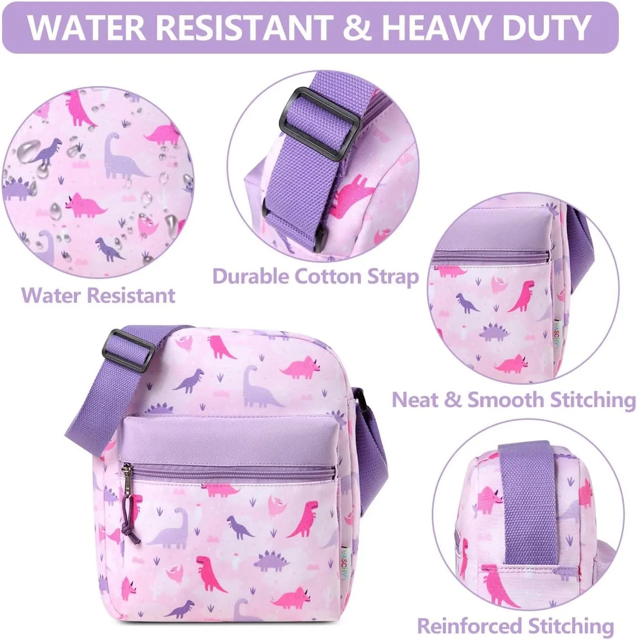 VASCHY Crossbody Bag Purse for Girls, Lightweight Small Messenger Shoulder Bag Gift for Preteen/Teen Little Kids