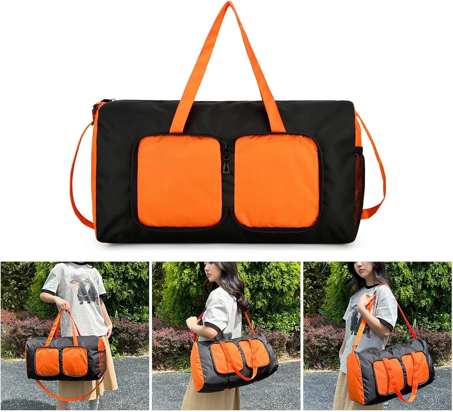Versatile Travel Foldable Garment Bag with Adjustable Strap Large Waterproof Overnight Bag Beach Swim Bag for Sports Gym