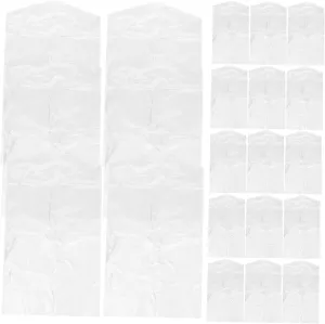 Wakauto 60Pcs Plastic Garment Bags for Clothing Storage Dry Cleaning Pouches Protective Covers for Suits Coats Lightweight Space Saving