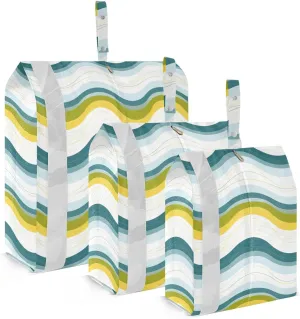 Wave Yellow Packing Cubes for Travel 3 Set Compression Cubes Suitcase Organizer Bags for Easy Packing