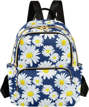 White Daisies Bright Fresh Backpack Purse for Women Fashion Small Mini Daypack Purse for Lady Anti-theft Shoulder Bag for Lady Women, Medium