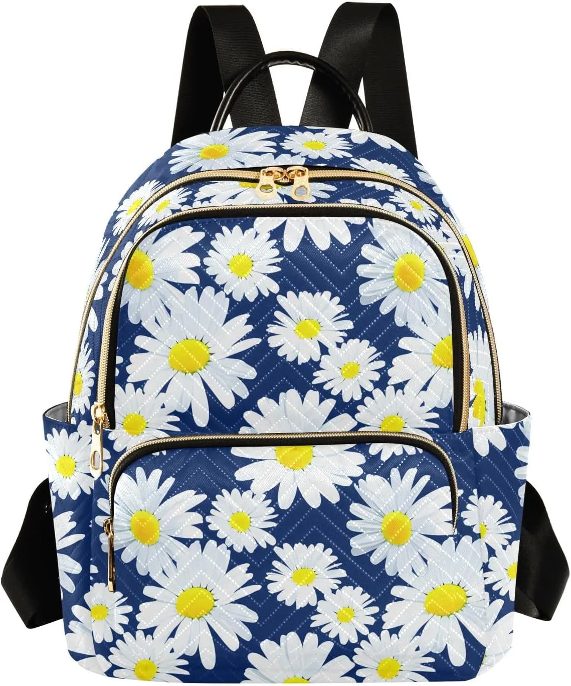 White Daisies Bright Fresh Backpack Purse for Women Fashion Small Mini Daypack Purse for Lady Anti-theft Shoulder Bag for Lady Women, Medium