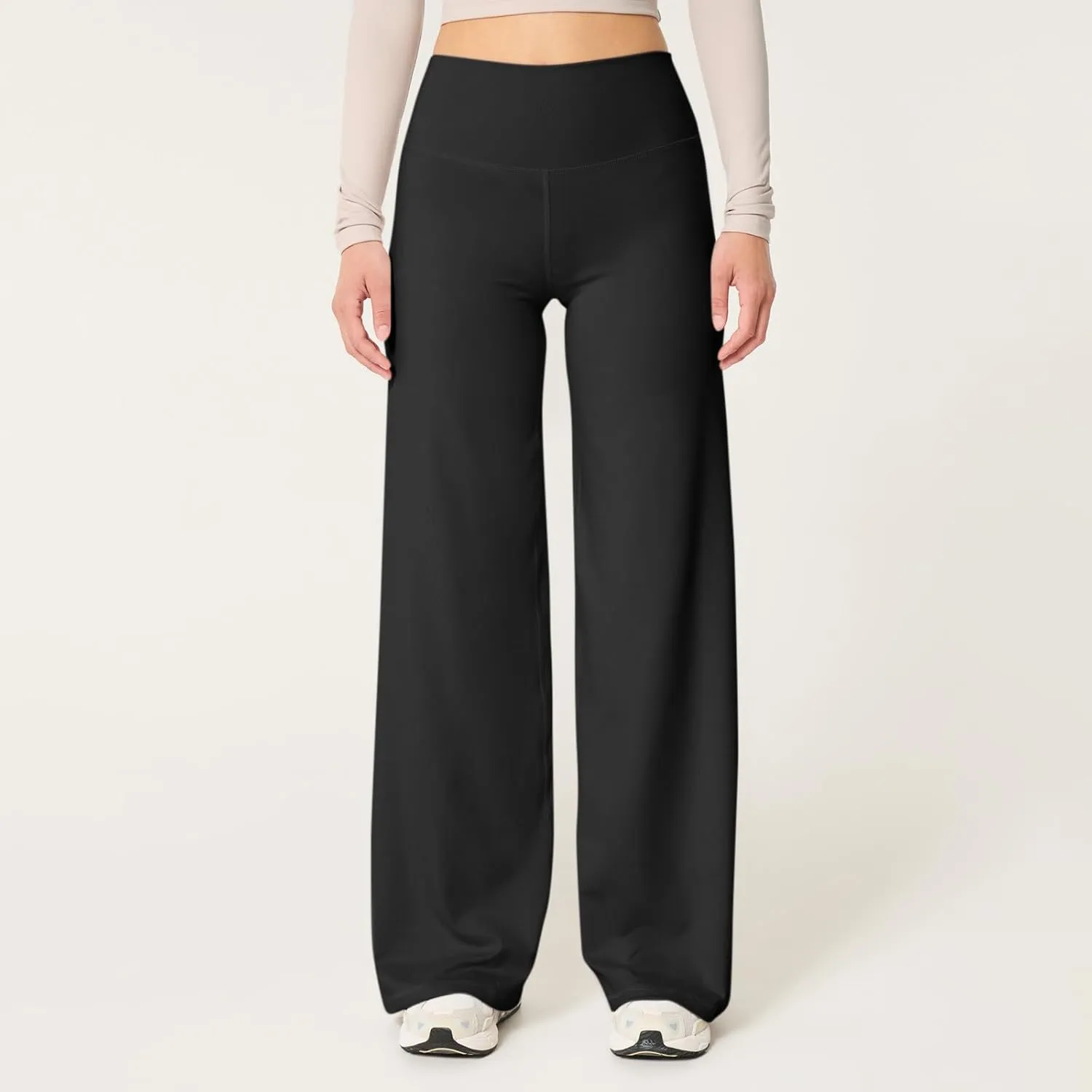 Wide Leg Pants for Women Soft Stretchy Tummy Control Yoga Pants Athletic Workout Pant Cozy Bootcut Leggings Trousers