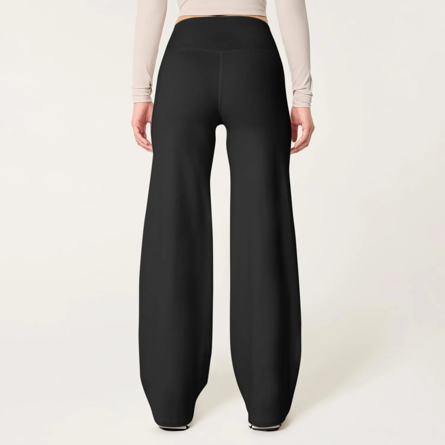 Wide Leg Pants for Women Soft Stretchy Tummy Control Yoga Pants Athletic Workout Pant Cozy Bootcut Leggings Trousers