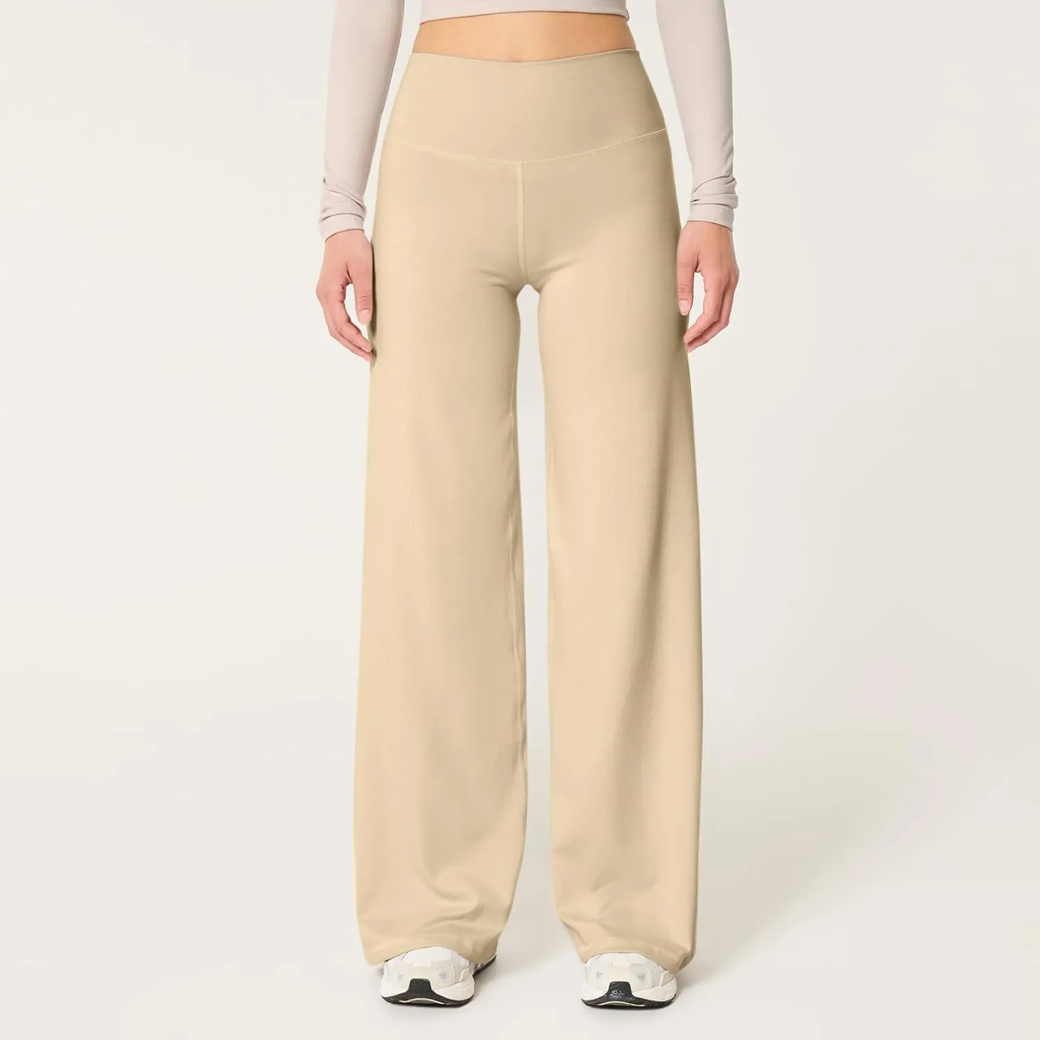 Wide Leg Pants for Women Soft Stretchy Tummy Control Yoga Pants Athletic Workout Pant Cozy Bootcut Leggings Trousers