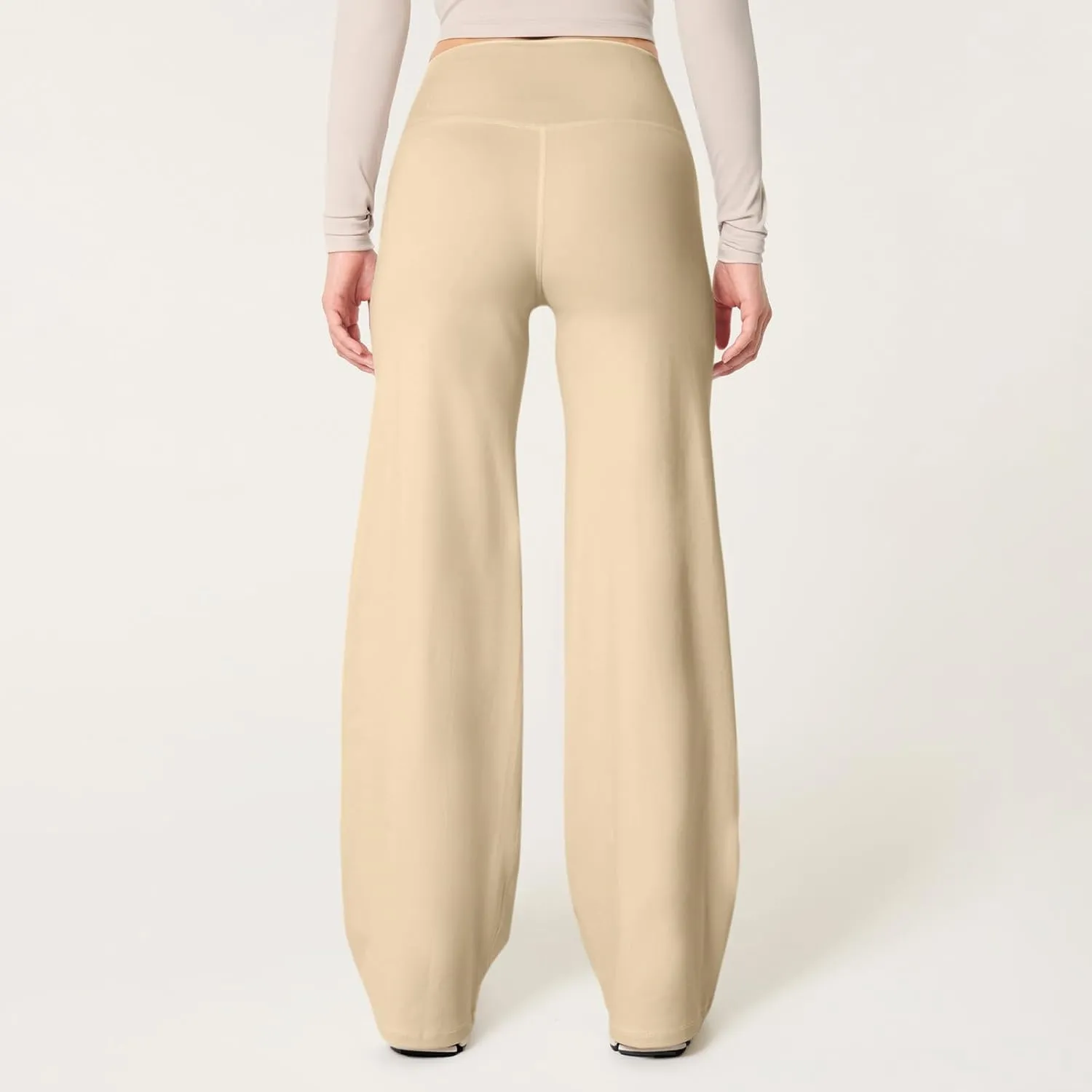 Wide Leg Pants for Women Soft Stretchy Tummy Control Yoga Pants Athletic Workout Pant Cozy Bootcut Leggings Trousers