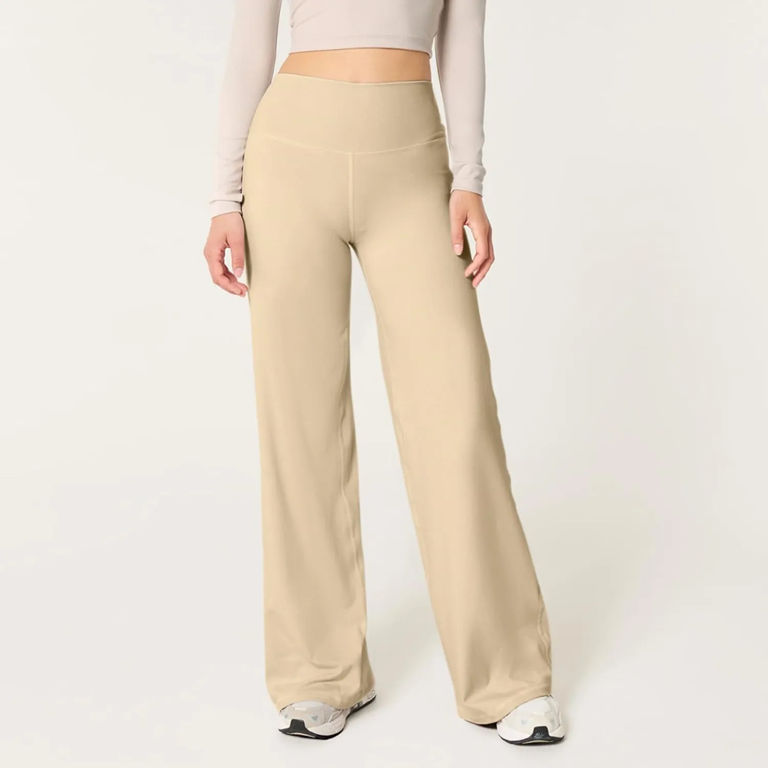 Wide Leg Pants for Women Soft Stretchy Tummy Control Yoga Pants Athletic Workout Pant Cozy Bootcut Leggings Trousers
