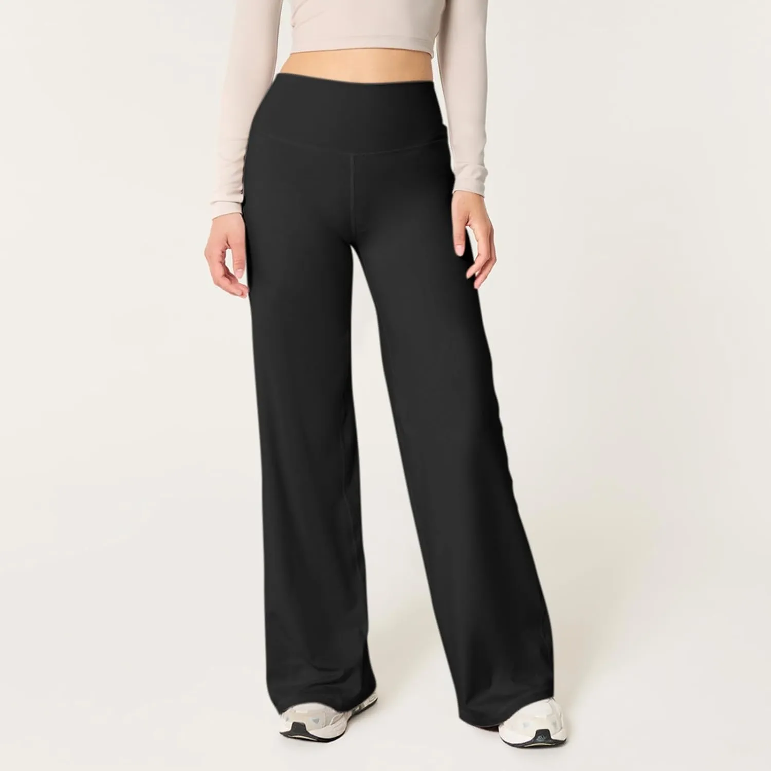 Wide Leg Pants for Women Soft Stretchy Tummy Control Yoga Pants Athletic Workout Pant Cozy Bootcut Leggings Trousers