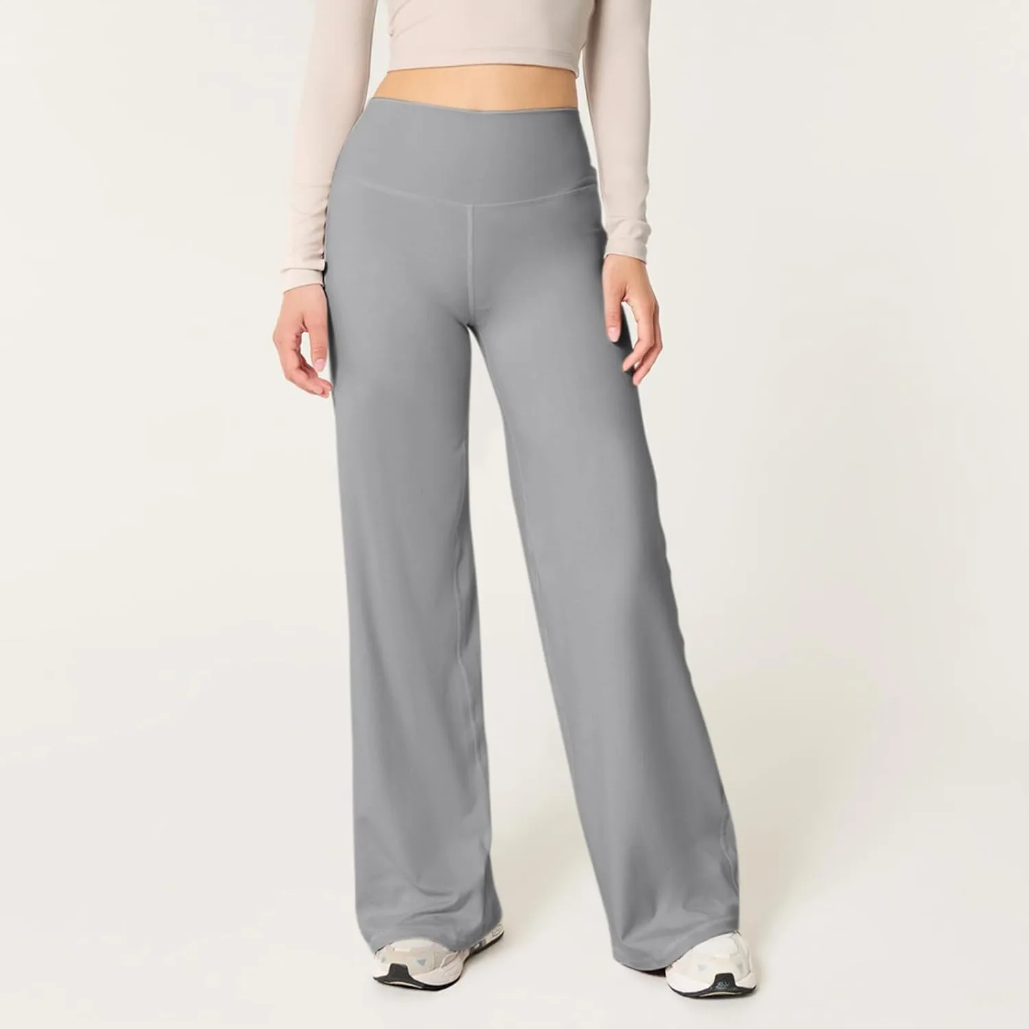 Wide Leg Pants for Women Soft Stretchy Tummy Control Yoga Pants Athletic Workout Pant Cozy Bootcut Leggings Trousers