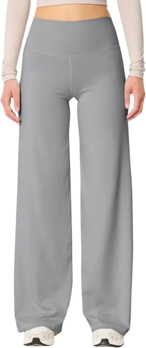 Wide Leg Pants for Women Soft Stretchy Tummy Control Yoga Pants Athletic Workout Pant Cozy Bootcut Leggings Trousers