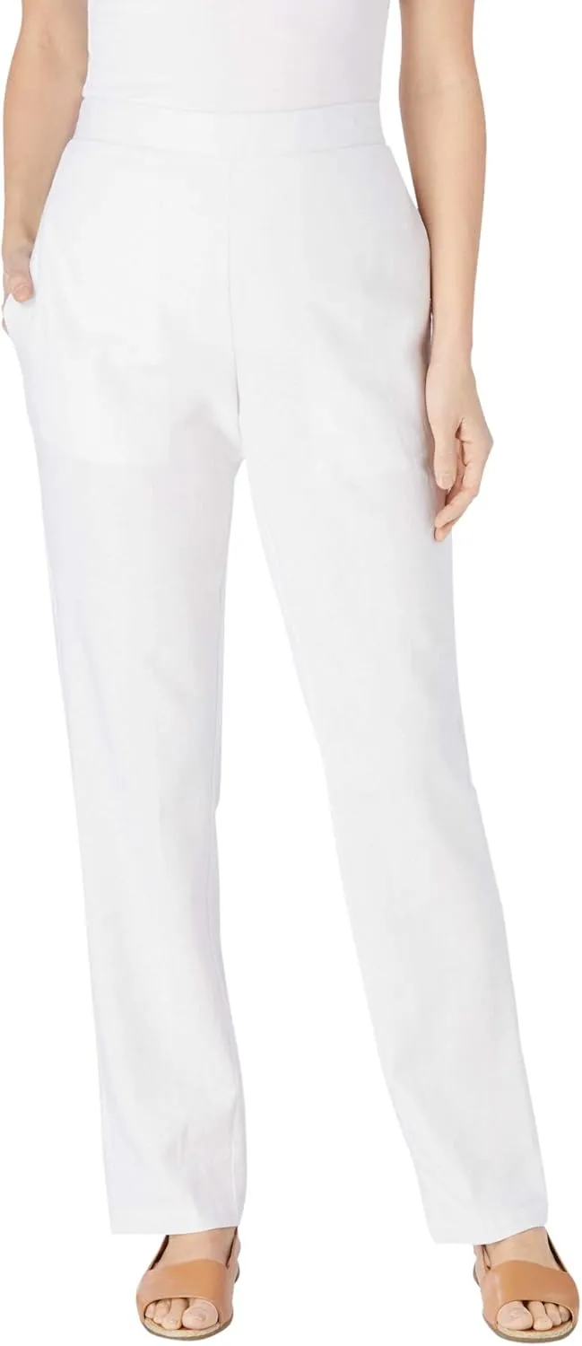 Woman Within Plus Size Straight Leg Linen Pant