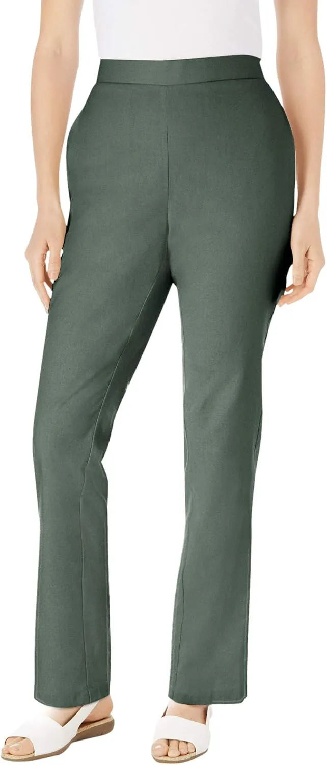 Woman Within Plus Size Straight Leg Linen Pant