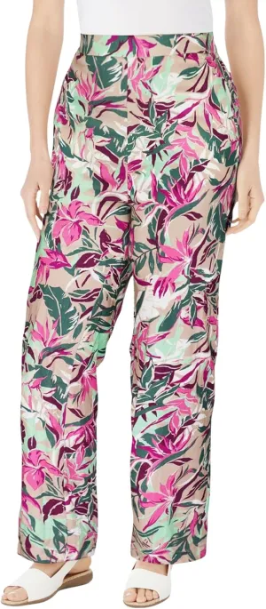 Woman Within Plus Size Straight Leg Linen Pant