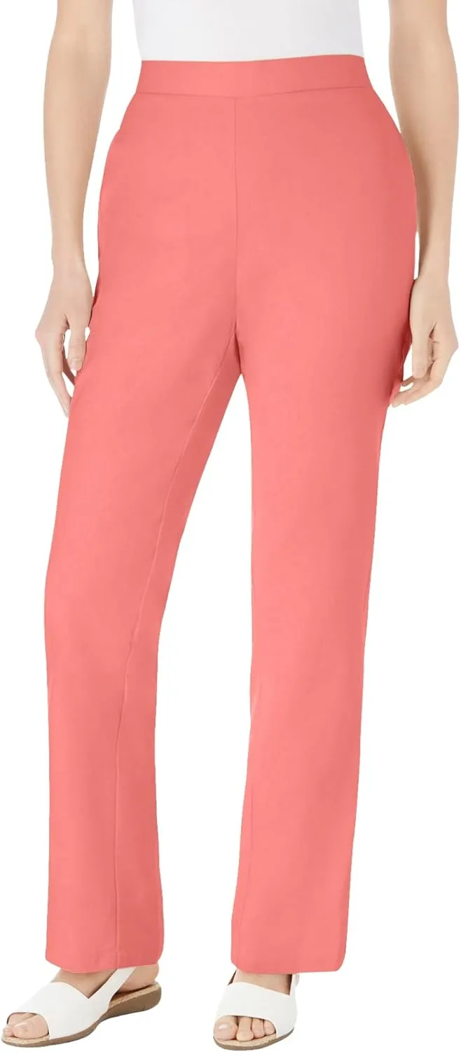 Woman Within Plus Size Straight Leg Linen Pant