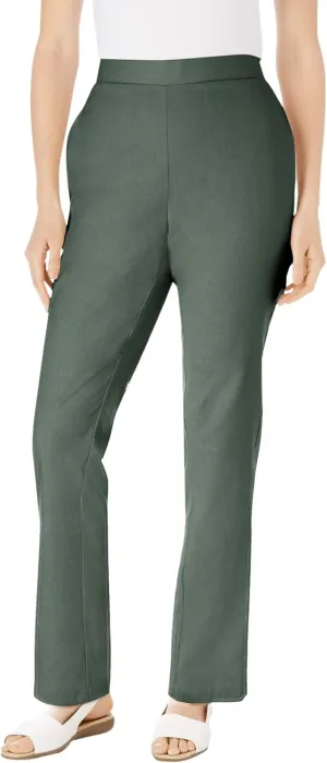 Woman Within Plus Size Straight Leg Linen Pant