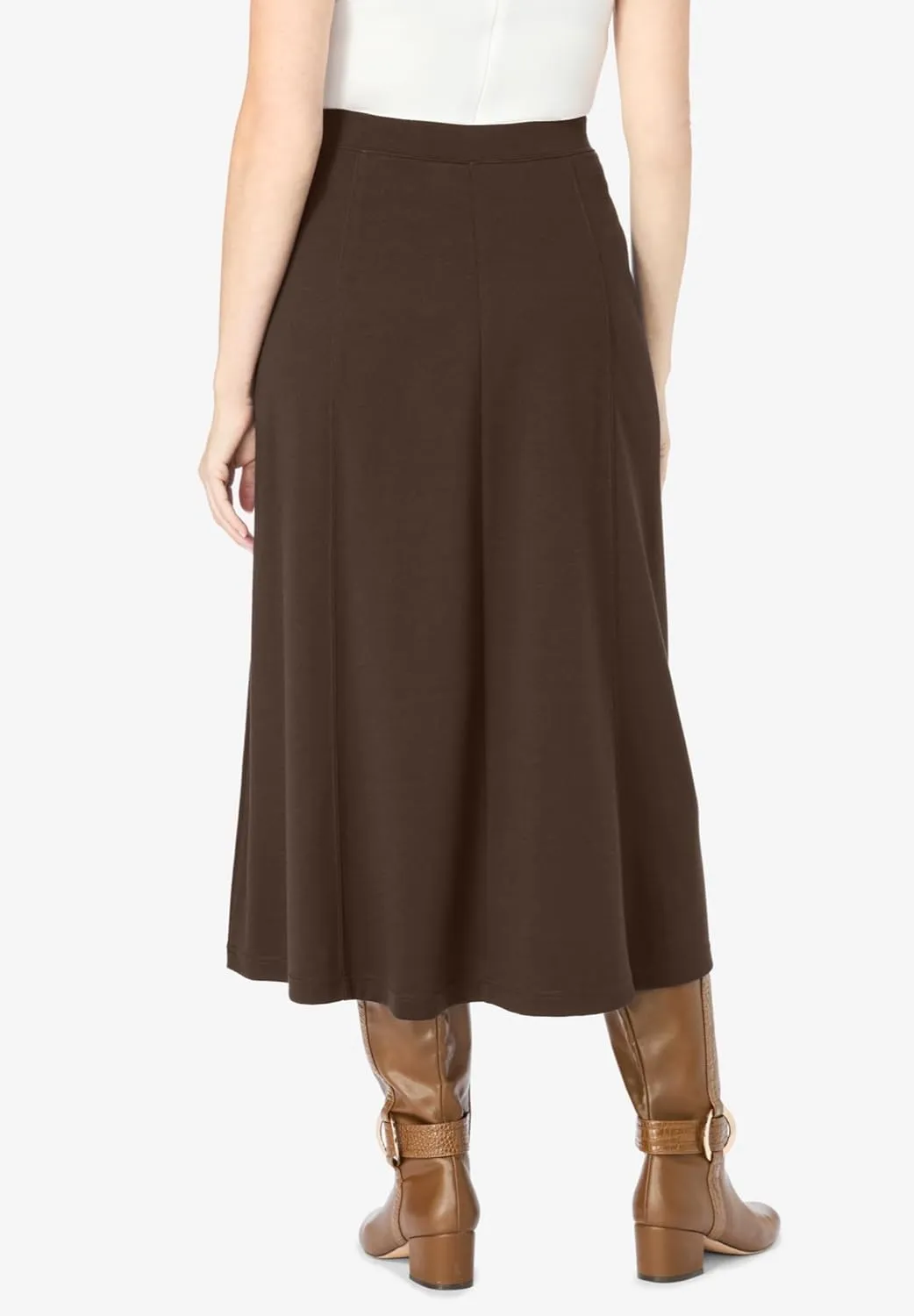 Woman Within Women's Plus Size Ponte Knit A-Line Skirt