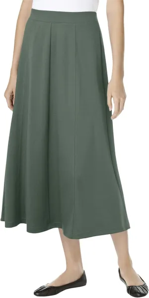 Woman Within Women's Plus Size Ponte Knit A-Line Skirt