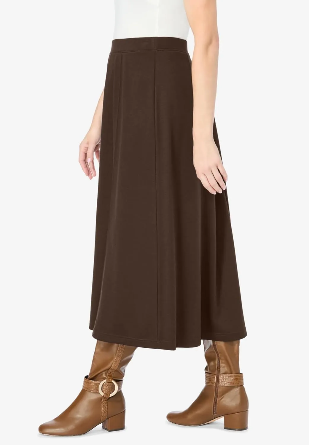 Woman Within Women's Plus Size Ponte Knit A-Line Skirt