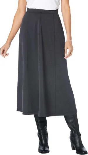 Woman Within Women's Plus Size Ponte Knit A-Line Skirt